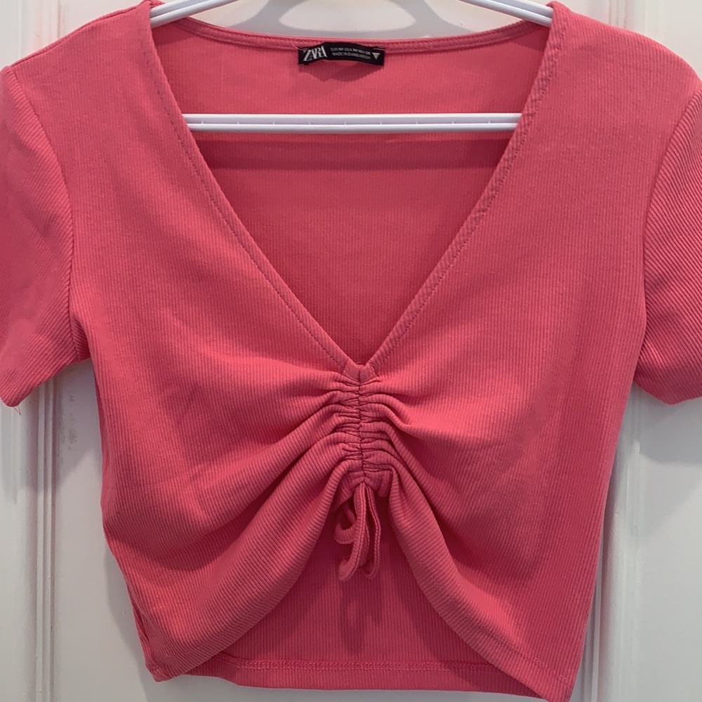 Zara Pink Cropped Top Size S/M - Picture 2 of 5